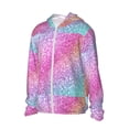 thumbnail image 2 of Kll Fun Rainbow Pink Print Men'S Women’s Upf 50+ Sun Protection Outdoor Hoodie Jacket Long Sleeve Fishing Hiking Performance Shirt- Small, 2 of 8