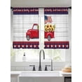 thumbnail image 2 of Independence Day Sheer Curtains 45 Inch Length 2 Panels Set Window Treatments, Red Truck Flag Sunflowers Wooden Grain Rod Pocket Semi Curtains for Living Room/Bedroom/Kitchen Décor, 104"W x 45"L, 2 of 7