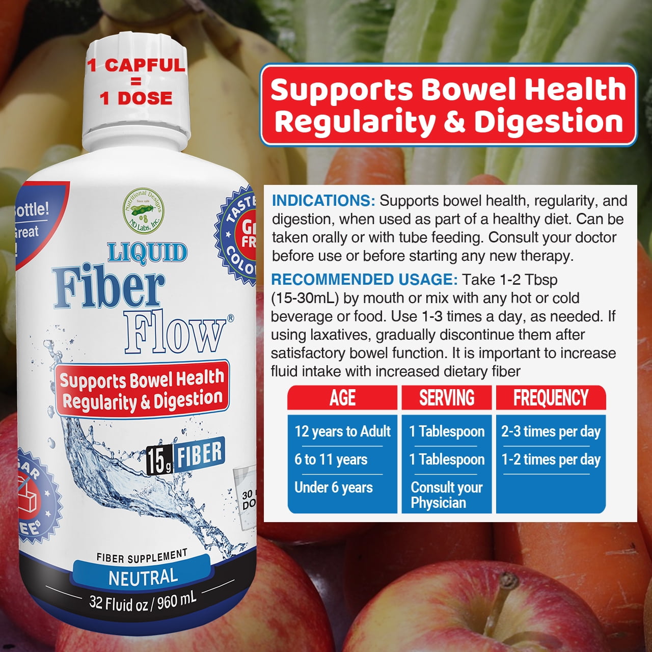 Buy Liquid Fiber Flow® Liquid Fiber Supplement, Supports bowel health