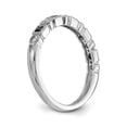 thumbnail image 6 of 14K White Gold Ring Band Wedding Sapphire Square Blue Diamond Round, Size 5, 6 of 7