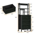 thumbnail image 2 of Satifur Tall Nightstand with Charging Station and LED Lights, Bedside Table with Drawers and Bookshelf, Black, 2 of 7
