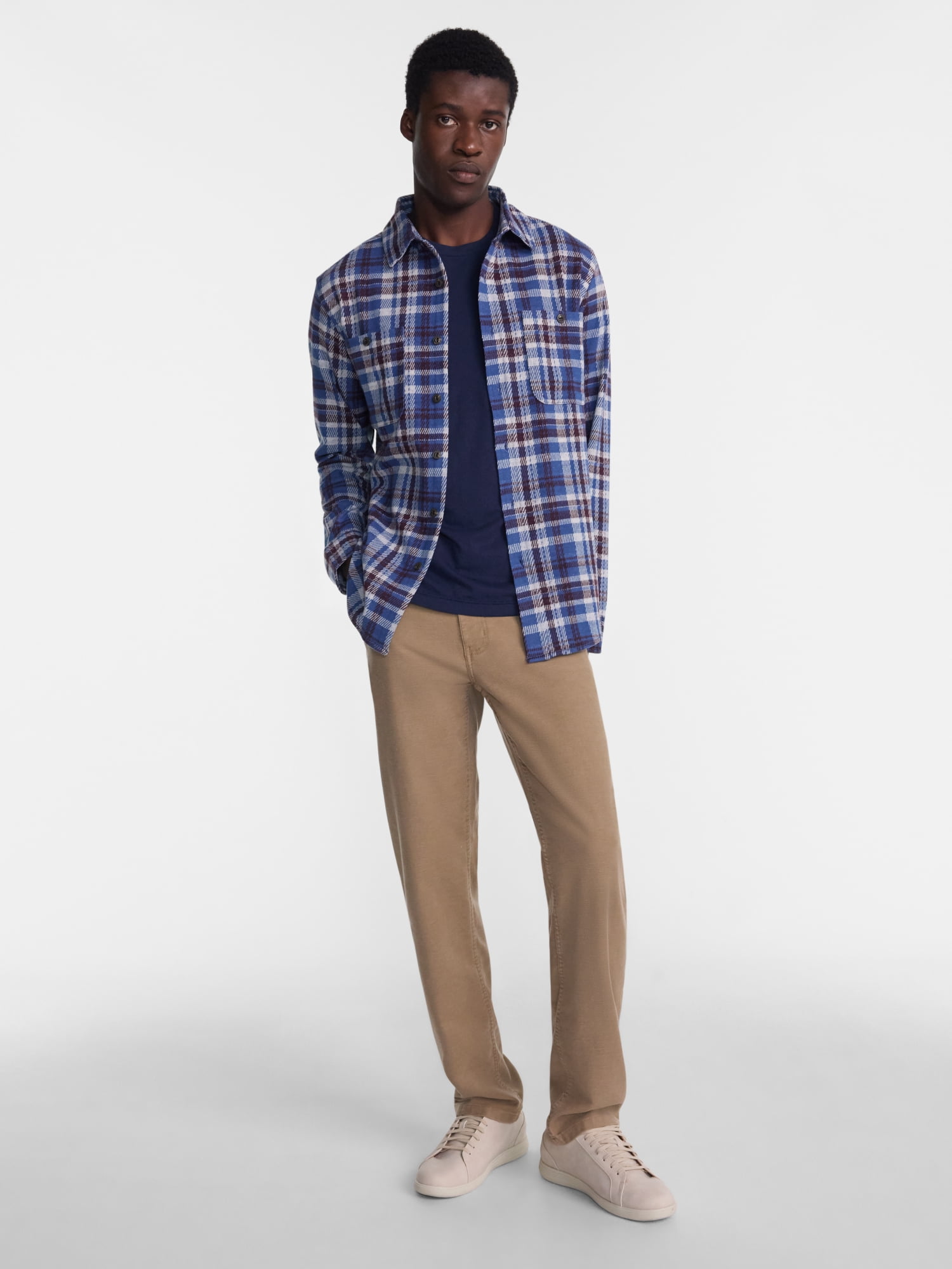 George Men's Knit Overshirt with Long Sleeves, Sizes XS-4XLT