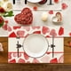 thumbnail image 3 of Cheapark Valentines Day Linen Placemat Set of 4 with Heart & Gift Letter Print Heat Resistant Placemats for Holiday Party Dinner Tab, 3 of 6