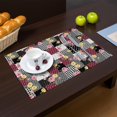 thumbnail image 2 of Placemat, Pioneer Flower Floral Print Pattern Place Mats Table Mat Set Of 2, PVC Washable Placemats for Party Kitchen Dining Decoration, 18x12 Inch, Fade Resistant, 2 of 6