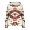thumbnail image 4 of Women's Geometric Horse Print Aztec Hoodie Pullover Cowgirl Western Long Sleeve Hooded Sweatshirt Top, 4 of 4