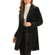 thumbnail image 4 of ABRIGO DE MUJER INSPIRE CHIC Terciopelo con Solapa Doble Botonadura Manga Larga Abrigos de Invierno Sólidos L Negro, 4 of 6