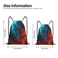 thumbnail image 2 of Kdxio Red And Blue Fire Print Drawstring Backpack Bag,Waterproof Draw String Back Sack, Gym Drawstring Bags Swim Bag For Unisex, 2 of 5
