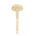thumbnail image 4 of Rosec Jewels - Lab Created Diamond Engagement Ring - Designer Floral Halo Ring - EF-VS Quality, 18K Yellow Gold, US 7.50, 4 of 9
