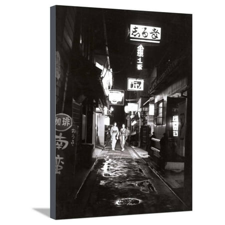 Kyoto: Small Street in the Restaurant and Bar Quarter Stretched Canvas Print Wall