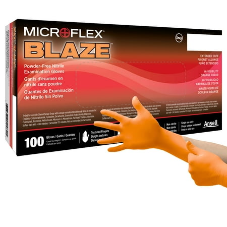 MICROFLEX Blaze Disposable Nitrile Exam Glove Standard Cuff Length 2X-LARGE N485 100 per Box