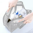 thumbnail image 5 of Mesh Wash Bag Tote | Portable Nylon Polyester Storage Organizer | Quick-Dry Breathable Resin Mesh | Zipper Closure | Hand Carry Beach Laundry Shower Bag | 30x10x20cm | 1 Pack, 5 of 6