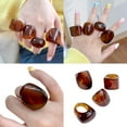 thumbnail image 2 of Allergy Resistant Retro Resin Jewelry Modern Geometric Ring Sturdy Lightweight Unisex Gift Minimalist Resin Band, 2 of 16