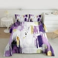 thumbnail image 2 of jejeloiu Retro Splash Ink Full Size Comforter Sets,White Purple Bedding Sets For Adult Reversible 3-Piece, 2 of 8