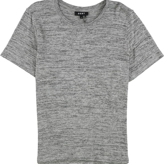 DKNY Womens Metallic Basic T-Shirt, Metallic, Small