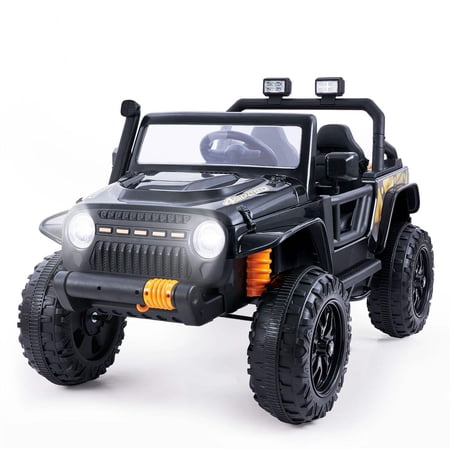 Remote Control Electric Ride-On Truck for Kids with Parent Seat and FM Radio - 12V Power Wheels