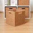 thumbnail image 3 of Handwoven Foldable Storage Baskets, Storage Bins & Boxes, Storage Cubes With Handles, Multipurpose Storage, Square Laundry, Underwear, Toys & Snacks Organizer For Bedroom, Living Room, Foldable Paper, 3 of 7
