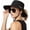 Black, variant on Women's Sun-Hat UV-Protection-Foldable Mesh Wide-Brim Outdoor Summer Beach Fishing Hat with Ponytail-Hole
