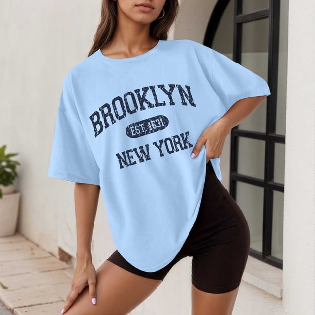 WILLBEST T-Shirt Canada pour Femme Décontracté Imprimé Col Rond Manches Courtes T-Shirt Ample