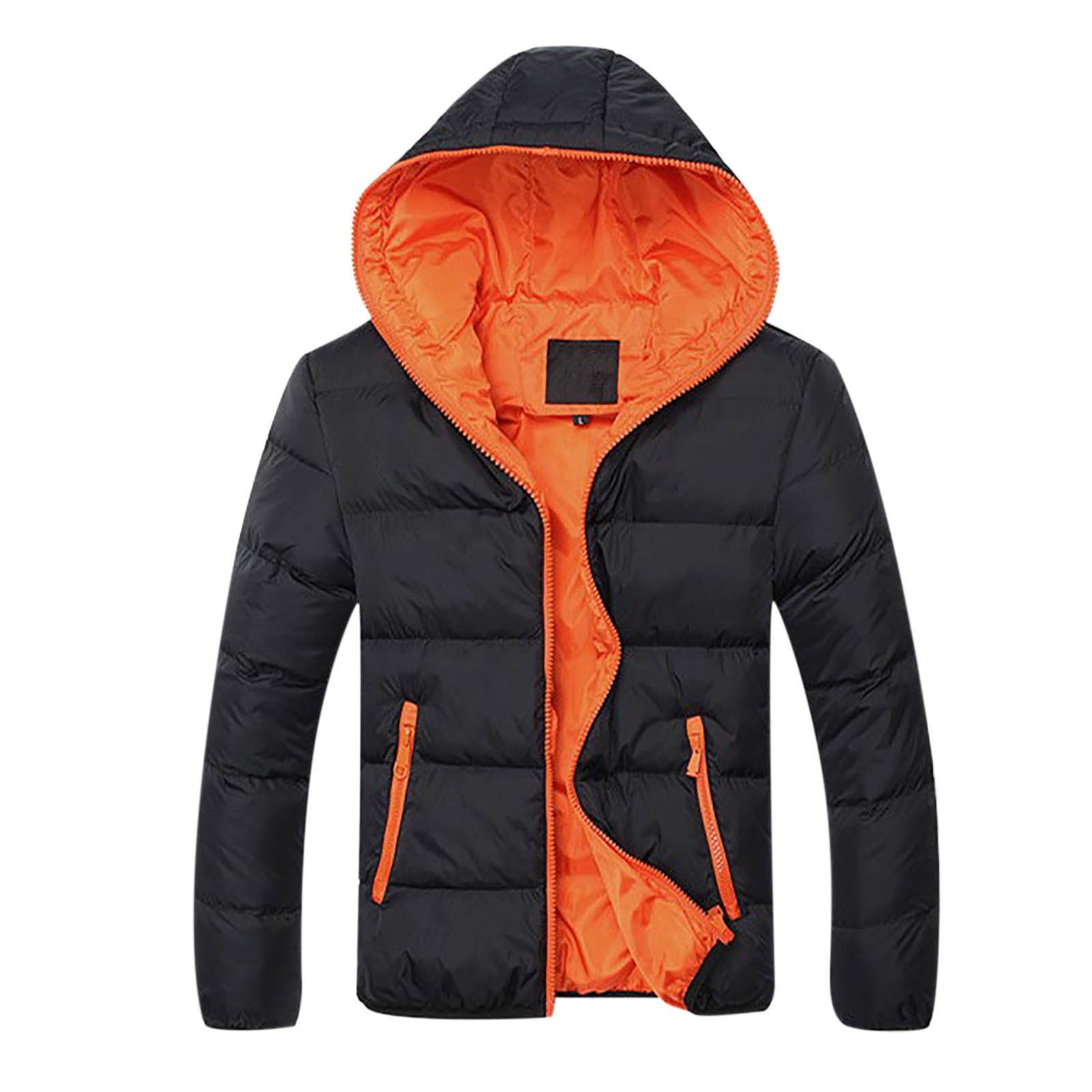 fuente Camello Macadán solacol Mens Fashion Casual Autumn and Winter Color Contrast Thick Hooded Cotton  Jacket - Walmart.com