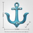 thumbnail image 4 of Vintage Rustic Cast Iron Wall Hooks with Nautical Anchor Design, Shabby Chic Antique Metal Decorative Wall Hooks for Bathroom, Coat Hooks, Screws Incl, 4 of 4