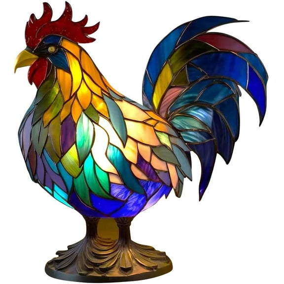 3D Animal Table Lamp, Retro Stained Animal Night Light Lamp for Living Room, Bedroom, Home Office