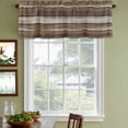 thumbnail image 3 of Brown Beige Wooden Curtain Valances for Windows, Kitchen Valance Window Treatments Panel 2 Pack, Vintage Farmhouse Retro Art Rod Pocket Short Curtains for Bathroom Bedroom 54 x 18 Inch, 3 of 8