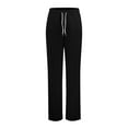 thumbnail image 3 of Girls Casual Loose Fit Elastic Waist Drawstring Straight Wide Leg Joggers Sweatpants Open Bottom Athletic Workout Pants with Pockets for Kids and Teens, 3 of 9