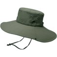 thumbnail image 2 of CoCopeaunts Wide Brim Bucket Hat for Men Sports Hiking Fishing Polyester Twill Chin Cord Breathable Holes Foldable Fisherman Hats, 2 of 8