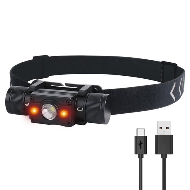 Faro LED Faro Seguridad Senderismo Sensor de movimiento portátil IPX6 Impermeable Flash Linterna Caza Cabeza Noche Noche Blanco Luz roja seitruly OD002943-01B