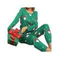 thumbnail image 4 of Diconna Ensemble de Pyjama de Noël pour Femmes 2 Pcs Chemise à Manches Longues Col Rond et Pantalon Taille Élastique Ensemble de Pyjama, 4 of 7