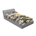 thumbnail image 2 of Camo Fitted Sheet & Pillow Sham Set, Camouflage Patterns in Colorful Design Going Undercover Combination Illustration, Decorative Printed 4 Piece Bedding Decor Set, Twinxl, Multicolor, by Ambesonne, 2 of 3