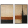 thumbnail image 6 of Framed Canvas Print Abstract Wall Art Set of 2 Neutral Decorative for Living Room Bedroom - 24"x36"x2 WHITE, 6 of 8