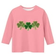 thumbnail image 3 of vdgthytj Kids St Patrick's Day 3/4 Sleeve T-Shirt Boys Girls Shamrock Crewneck Holiday Graphic Blouse Top, 3 of 4