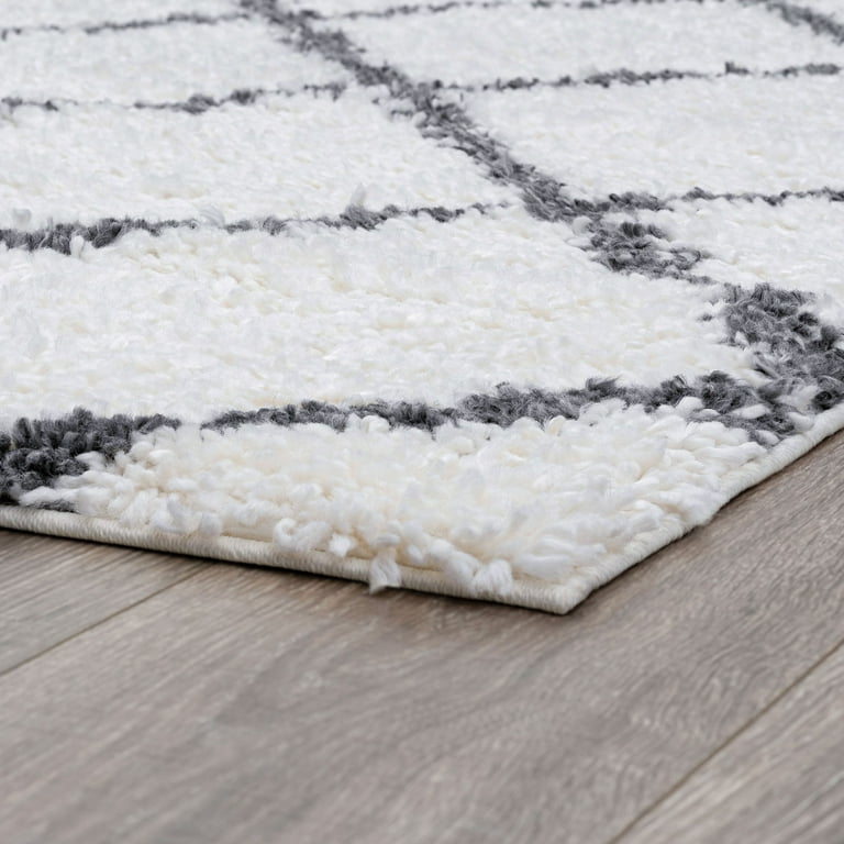 5x7 Modern White Area Rugs for Living Room, Bedroom Rug, Dining Room Rug, Indoor Entry or Entryway Rug, Kitchen Rug