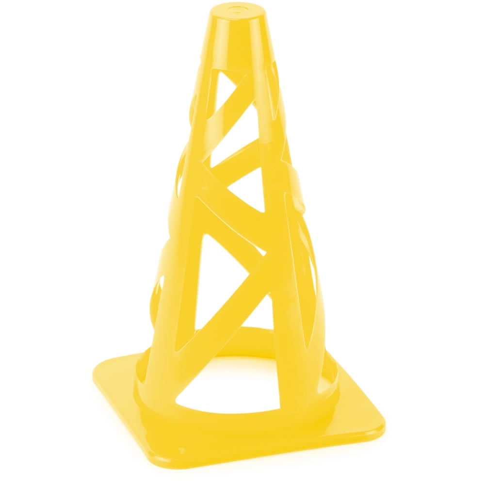 Crown Sporting Goods Yellow 9' Collapsible High Hat Sport Cone Markers for Agility Training (Single)