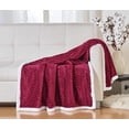 thumbnail image 3 of Faith, Hope, Love Home Décor Home Essentials Ultra Lush Heavy Sherpa Throw Blanket (50" X 60") - Burgundy, 3 of 5