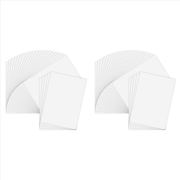 50 Hojas de Papel Adhesivo de Vinilo Imprimible Autoadhesivo Impermeable Hoja de Papel de Impresión Blanco Mate, para Impresora de Inyección de Tinta