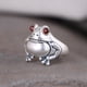 thumbnail image 4 of Anillo abierto de rana de plata, anillo de dedo de animal vintage, joyería cómoda de moda para mujer, decoración para fiesta, aniversario, boda, 4 of 8