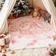 thumbnail image 5 of Honmine Christmas Throw Blanket for Couch Bed Sofa, Pink Gingerbread House with Snowman Heart Candy, Soft Cozy Lightweight Holiday Winter Fleece Blanket Christmas Decor Xmas Gifts, 5 of 6