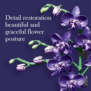 Dyganceuny Purple Orchid Building Blocks Flower Set 666 PCS DIY Artificial Orchid Plant Kit with Pot for Home Office Decor, Botanical Collection Gift for Adults Women