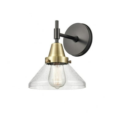 447-1W-BAB-G4474-Innovations Lighting-Caden - 1 Light Wall Sconce-9.25 Inches Tall and 8 Inches Wide-Black Antique Brass Finish-Seedy Glass Color