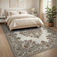 thumbnail image 3 of ODIKA 8'x10' Washable Area Rug Durable, Non-Slip Carpetas Decorative Structured Border Allover Botanical Vintage for Living Room, Under Sectional, Family, 3 of 7