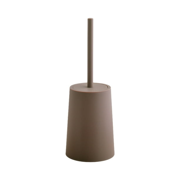 Kearding Sistema de cepillo moderno del retrete de los PP fácil limpiar con el cepillo funcional del retrete del cuarto de baño de los Juegos de accesorios de baño marrón 37x18x13cm