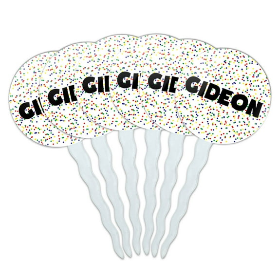 Gideon Cupcake Picks Toppers - Set of 6 - Mutlicolored Speckles