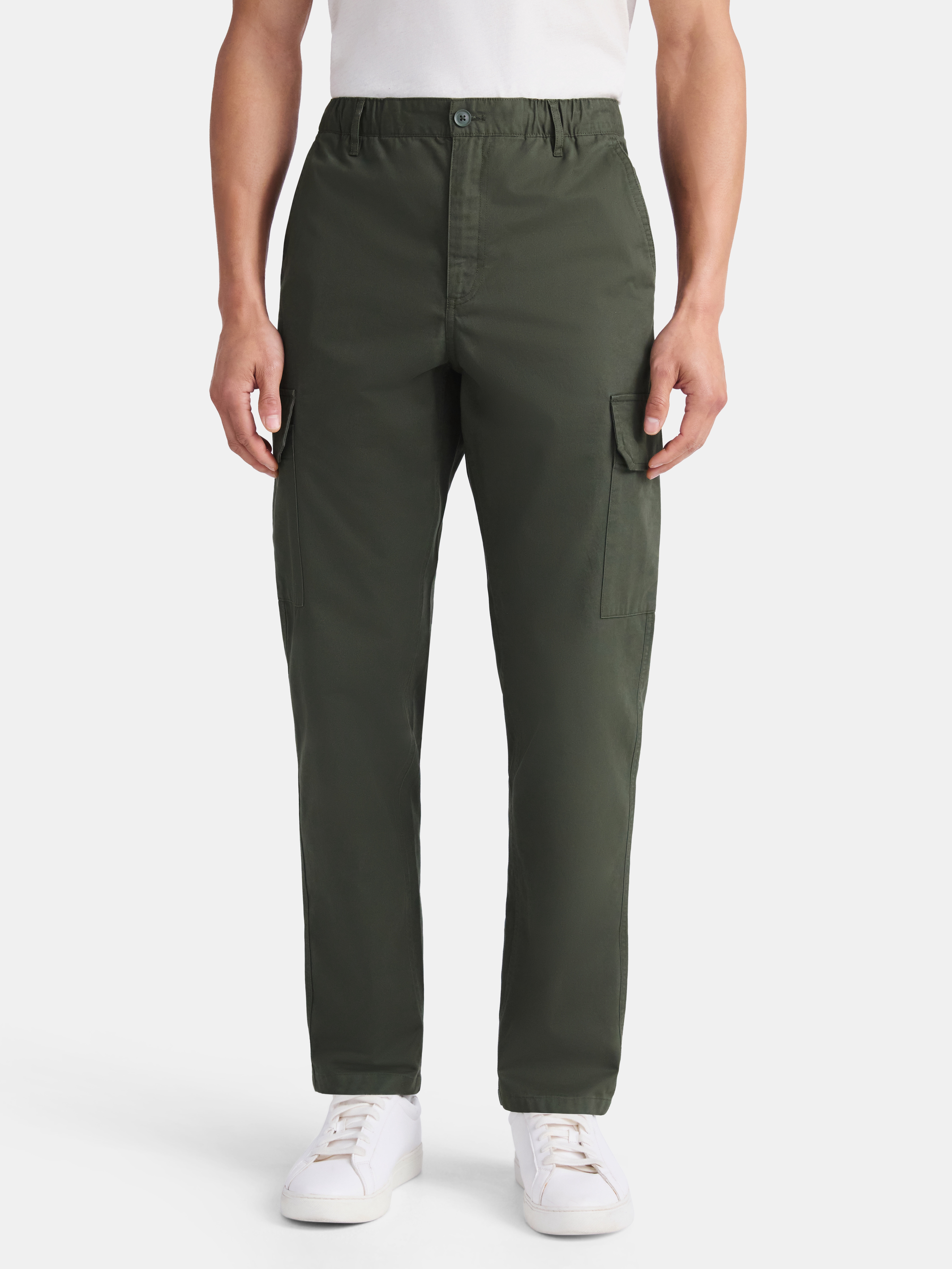Free Assembly Men's Cotton Cargo Pants, Sizes XS-3XL