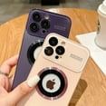 thumbnail image 7 of ELEHOLD for iPhone 12 Pro Max, Compatible with MagSafe Case,Acrylic Window Glass Camera Lens Protector,Shookproof Lightweight Anti-fingerprint Slim Matte Cover, purple, 7 of 7