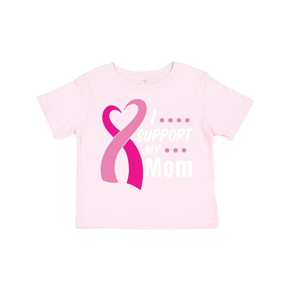 Inktastic Breast Cancer Awareness I Support My Mom with Pink Ribbon Boys or Girls Toddler T-Shirt