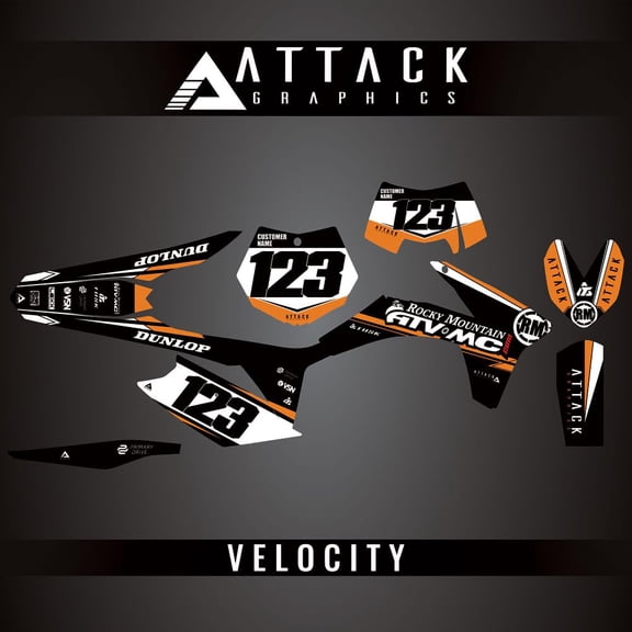 Attack Graphics Custom Velocity Complete Bike Graphics Kit for KTM 300 XC-W (E-Start) 2013