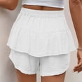 thumbnail image 3 of Plebaso Womens Flowy Shorts Ruffle Layered Elastic Waist Casual Shorts Solid Color Summer Beach Shorts, 3 of 7