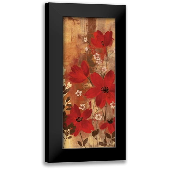 Vassileva, Silvia 8x14 Black Modern Framed Museum Art Print Titled - Floral Symphony Red I